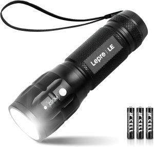 Lepro LED White Light Flashlight, High Lumens Waterproof Adjustable Focus